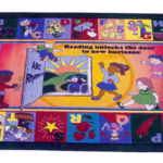 1457 read and rhyme classroom rugs,educational rugs,kids rugs