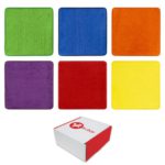 Colorful classroom seating squares. Green, blue, orange, purple, red and yellow