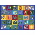 A fun educational kids rug with alphabet and animals.