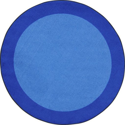 A blue round rug