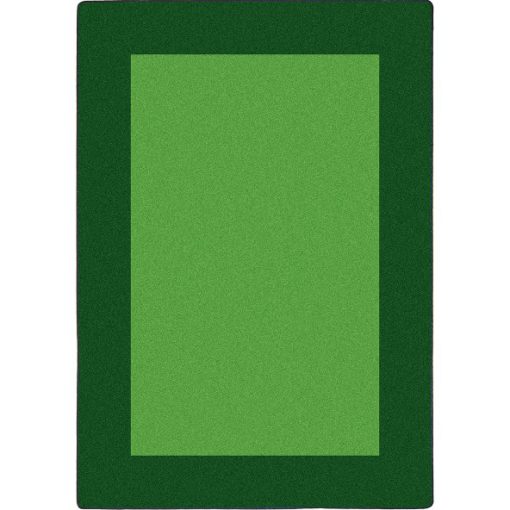 A green rectangle rug