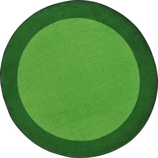 A green round rug