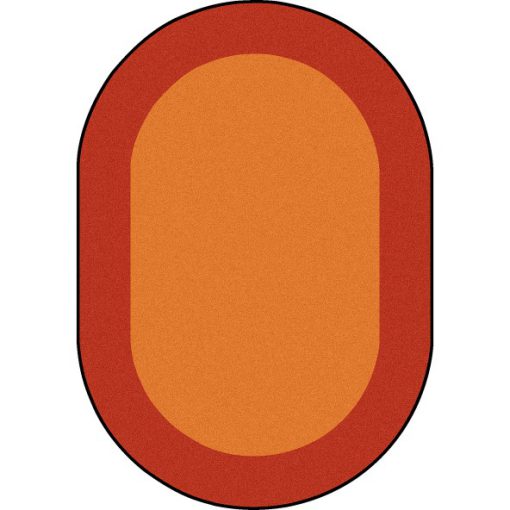 An orange oval rug