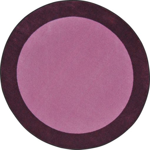 a purple round rug