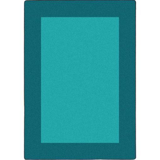 A teal rectangle rug